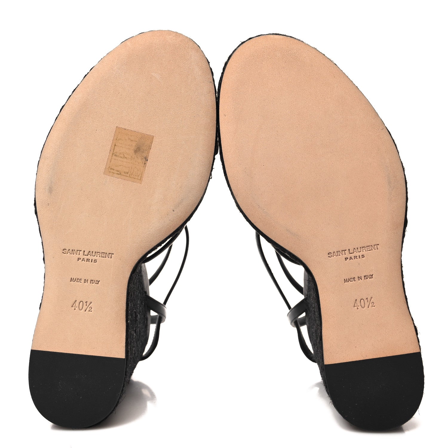 Saint Laurent Calfskin Cassandra Espadrille 105 Wedges 40.5 Black 5 of 9