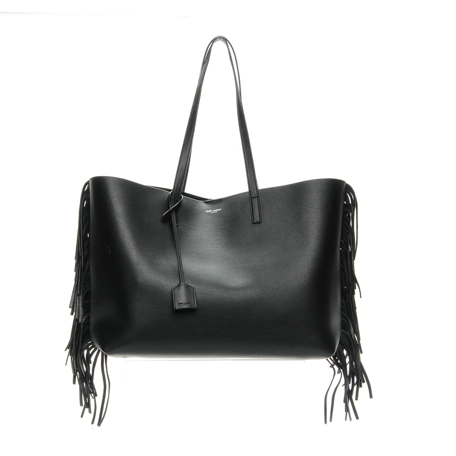 Saint Laurent Calfskin Large Fringe Shopping Tote Black 1 of 8