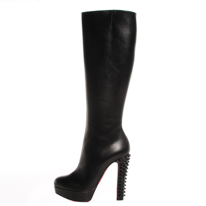 Christian Louboutin Calfskin Taclou Botta 140 Knee Boots 38.5 Black 1 of 7