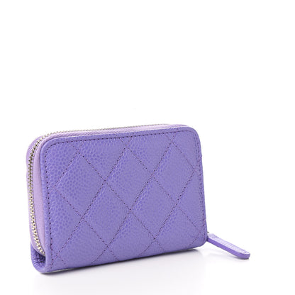 Chanel Caviar Quilted Incognito Zip Coin Purse Purple 2 of 7
