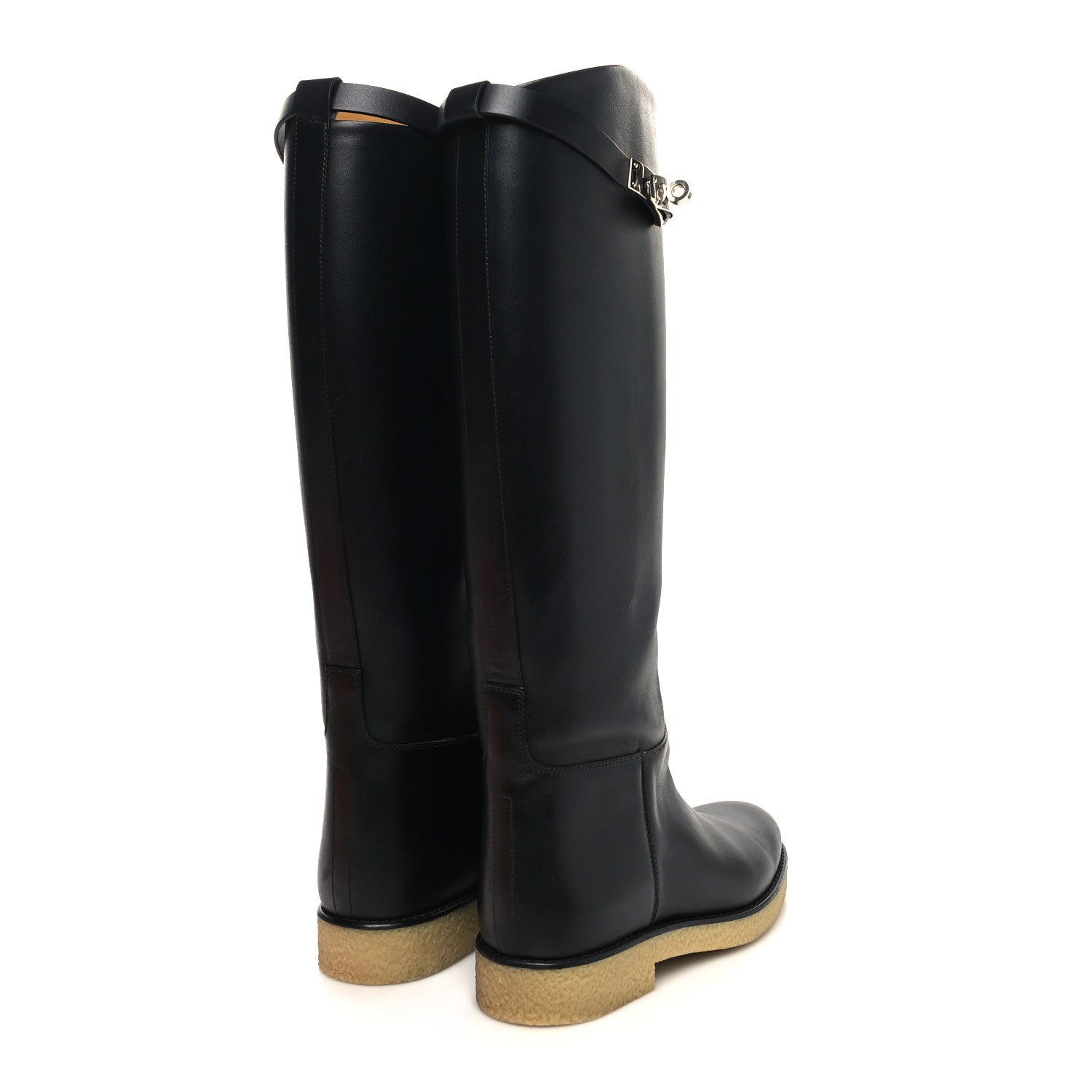 Hermes Calfskin Faustine Boots 38 Black 4 of 8