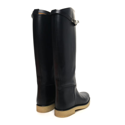 Hermes Calfskin Faustine Boots 38 Black 4 of 8