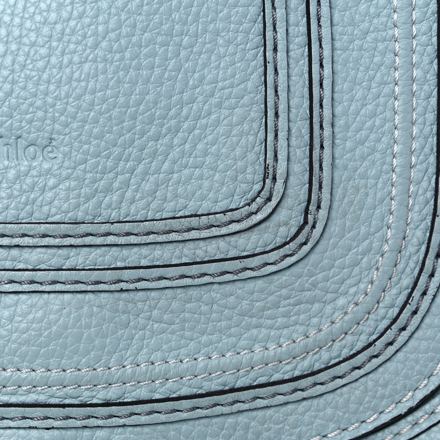 Calfskin Small Marcie Satchel Faded Blue