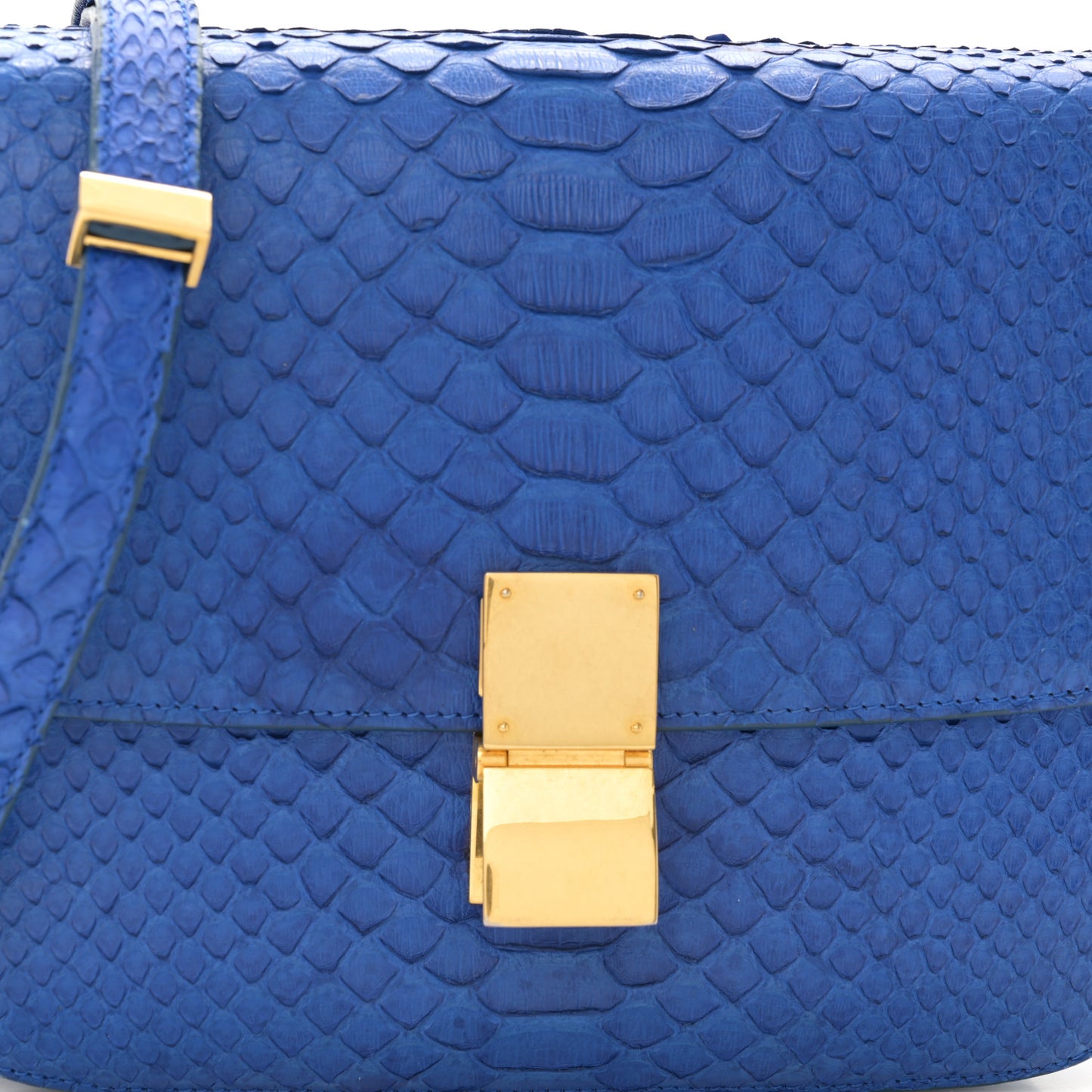 Snakeskin Medium Classic Box Flap Blue