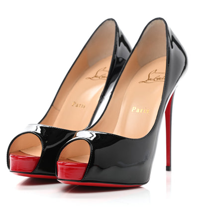 Christian Louboutin Patent New Very Prive 120 Pumps 36.5 Black Red 3 of 8
