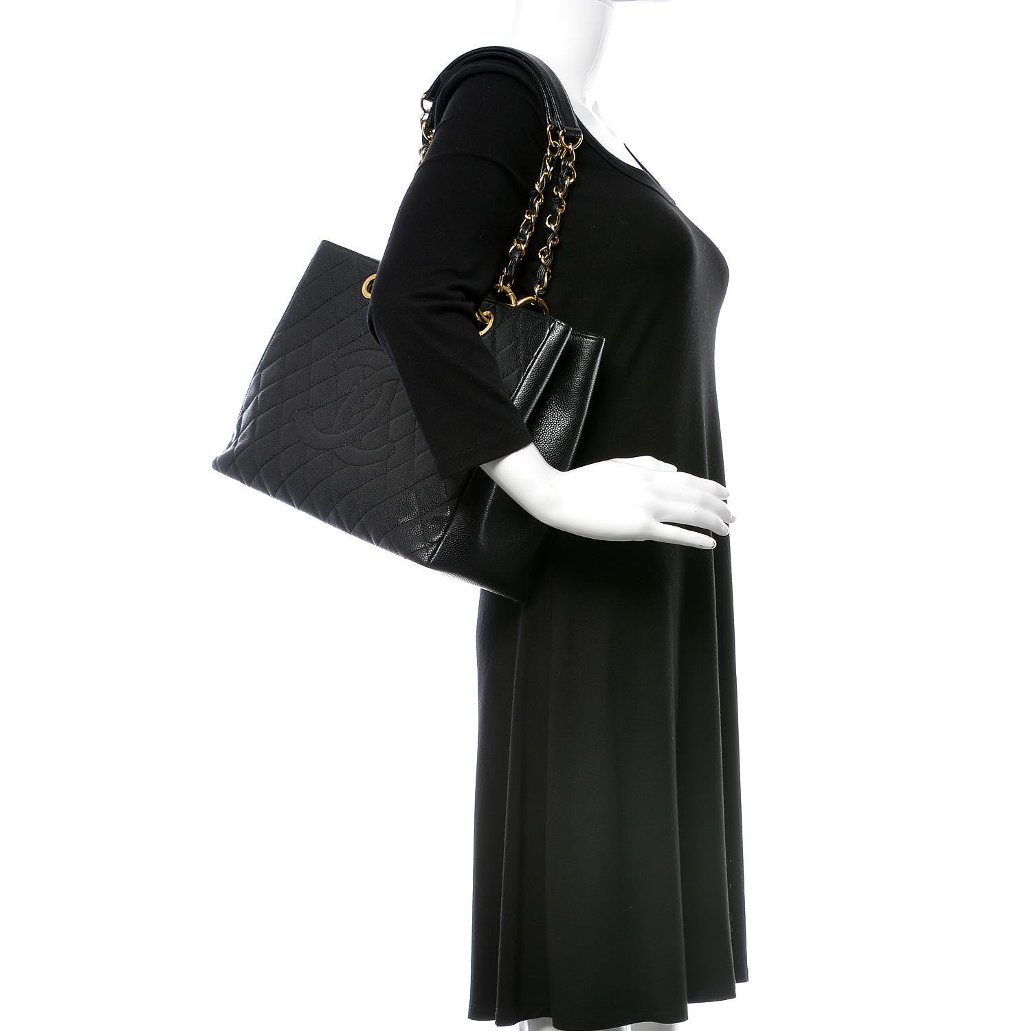 Chanel Caviar Quilted Grand Shopping Tote GST Black 2 of 11