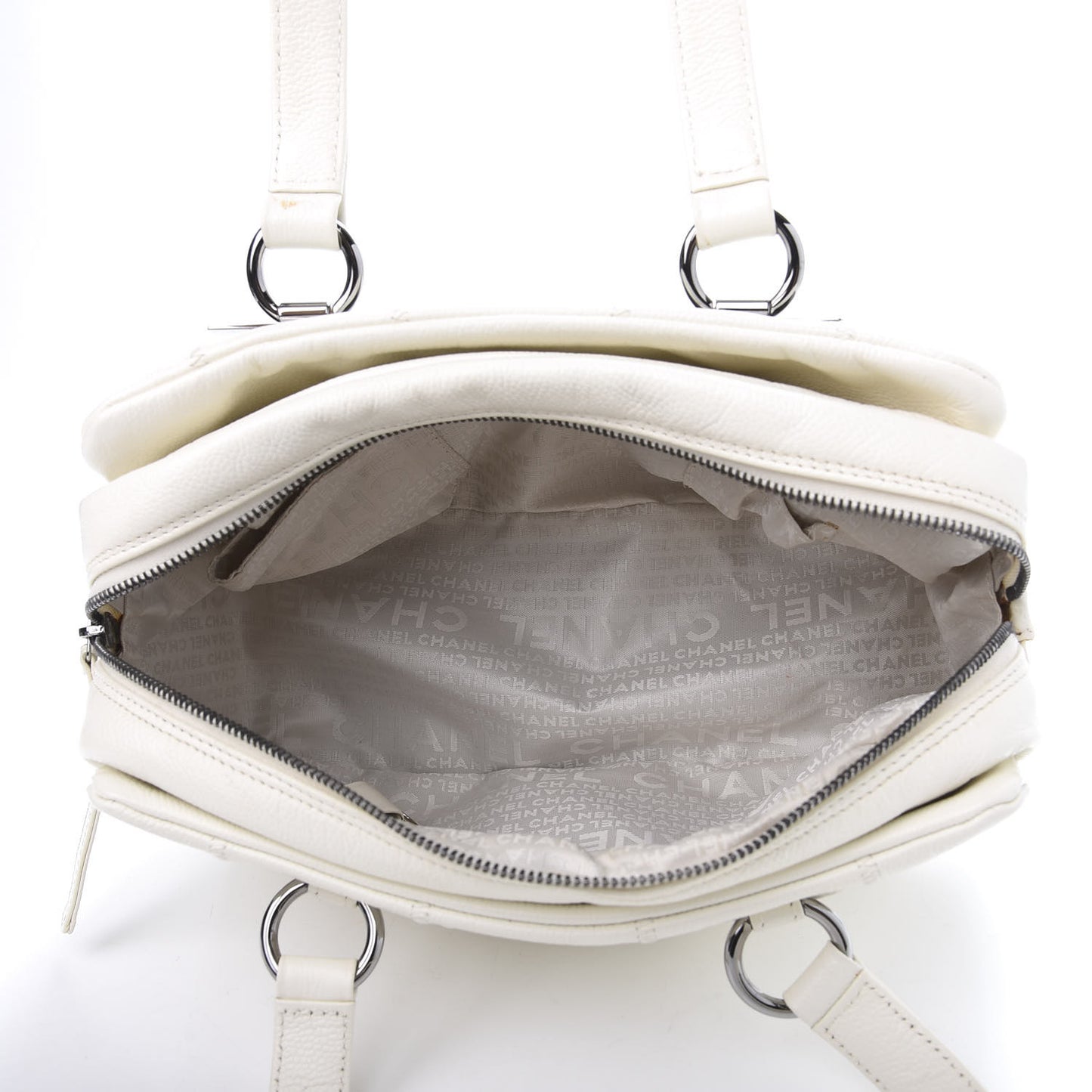 Caviar Square Stitched Bowler White