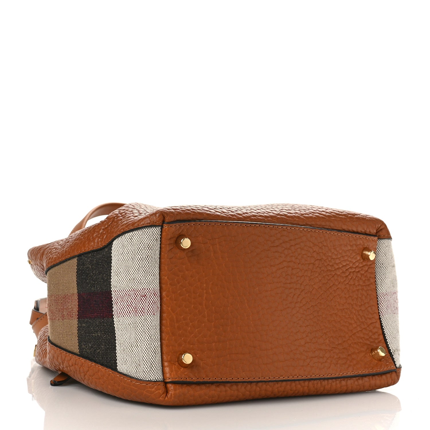 Burberry Grainy Calfskin House Check Small Maidstone Saddle Brown 4 of 9