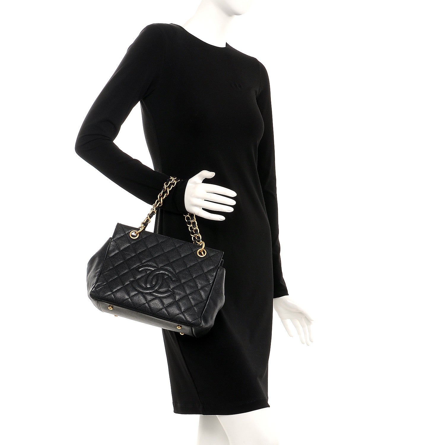Chanel Caviar Quilted Petit Timeless Tote PTT Black 2 of 7
