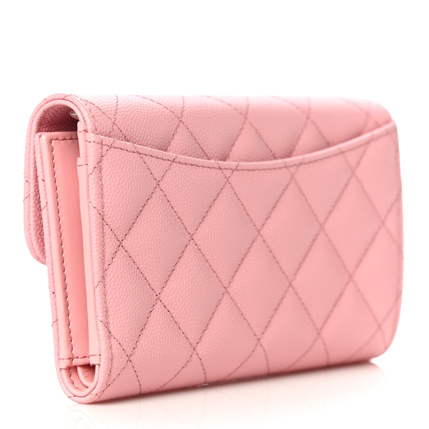 Caviar Quilted Medium Flap Wallet Pink