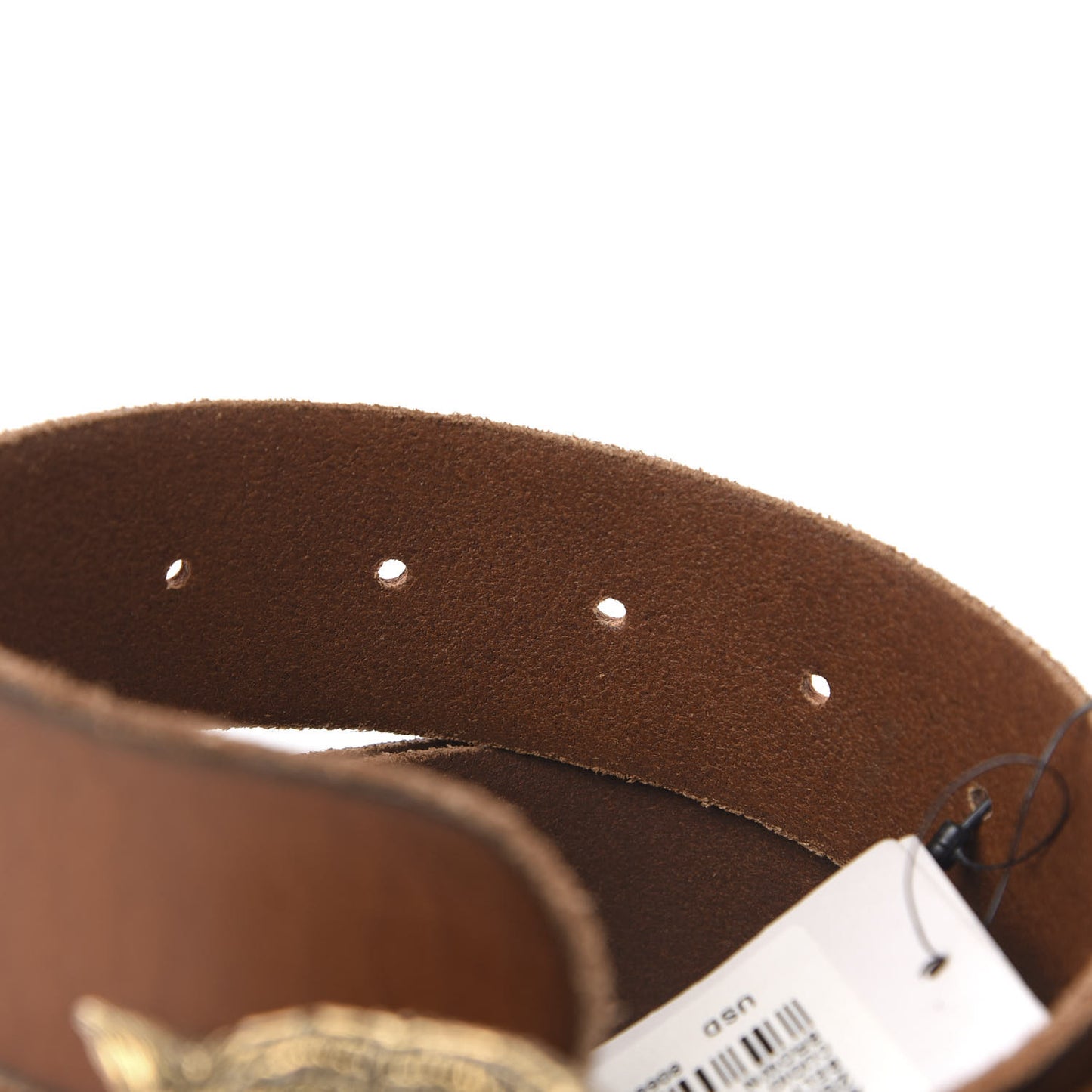 Calfskin Brass Feline Buckle Belt 95 38 Toscano