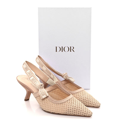 Christian Dior Micro Resille Ribbon J'Adior Slingback 65mm Pumps 39 Nude 8 of 8