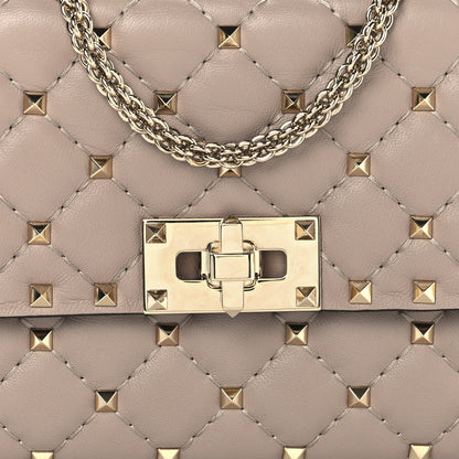 Valentino Garavani Lambskin Rockstud Spike Wallet on Chain Poudre 7 of 10