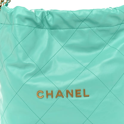 Chanel Shiny Calfskin Quilted Small Chanel 22 Light Blue 9 of 12