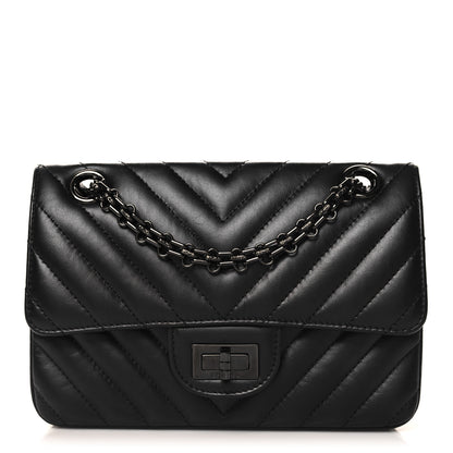 Chanel Aged Calfskin Chevron Quilted 2.55 Reissue Mini Flap So Black 1 of 14