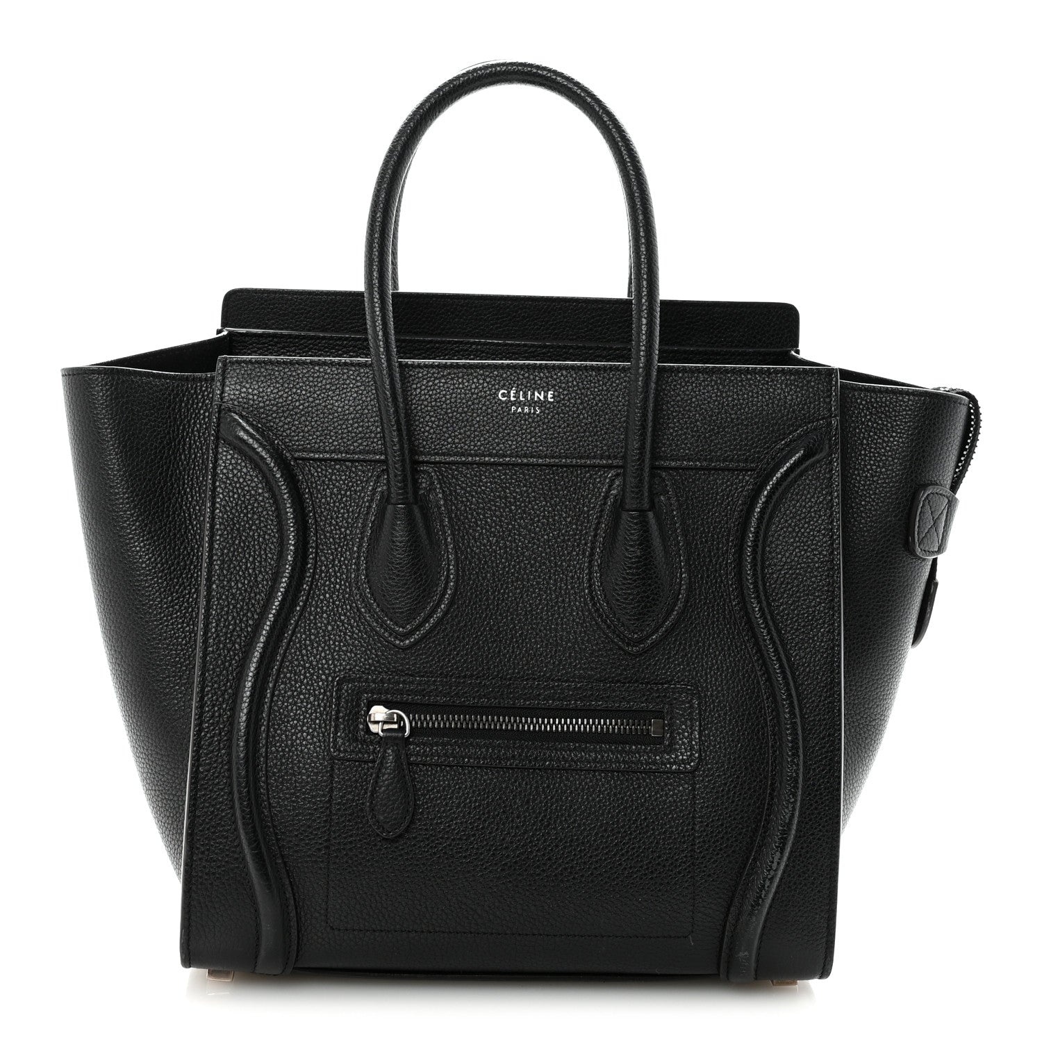 Celine Drummed Calfskin Micro Luggage Black 1 of 9