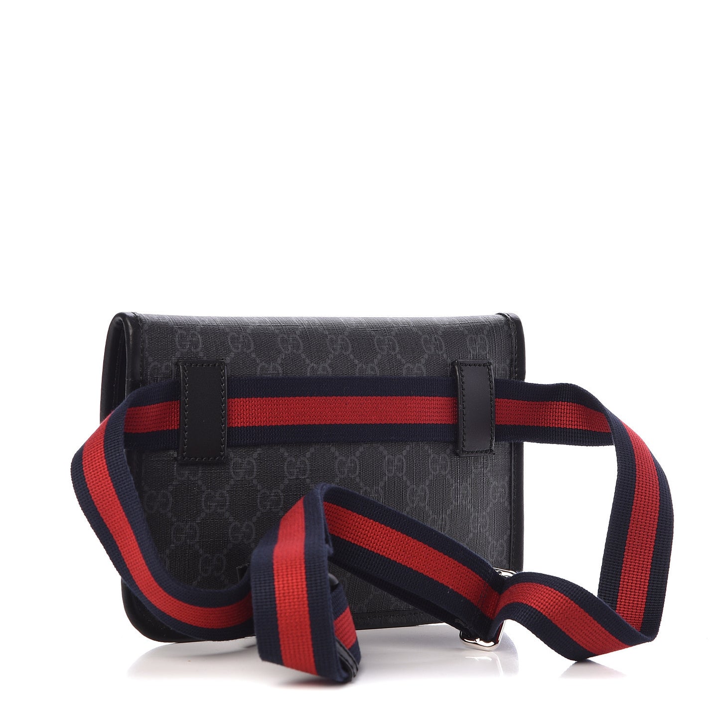 GG Supreme Monogram Web Slim Belt Bag Black Grey