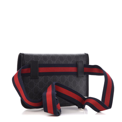 Gucci GG Supreme Monogram Web Slim Belt Bag Black Grey 3 of 10