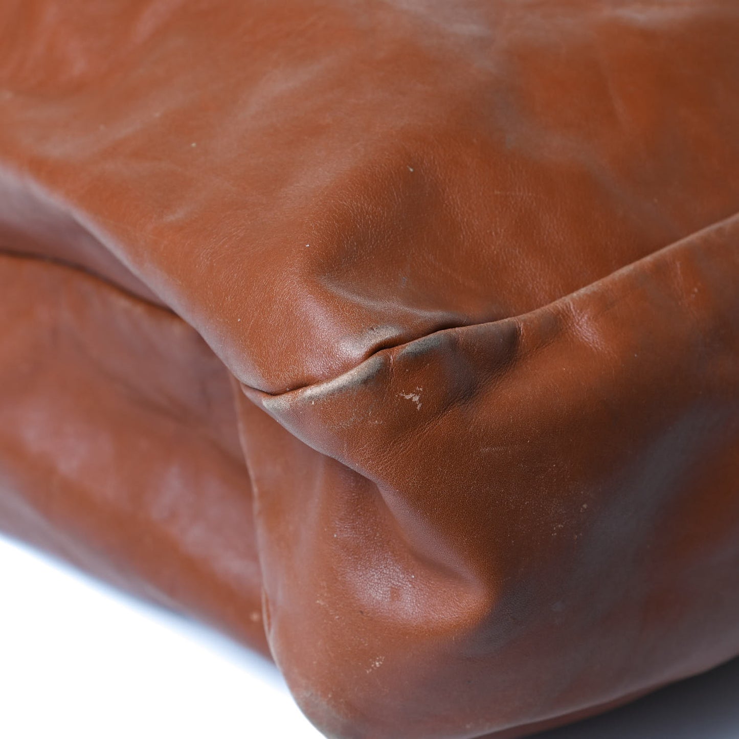 Calfskin Large Horsebit Chain Hobo Brown