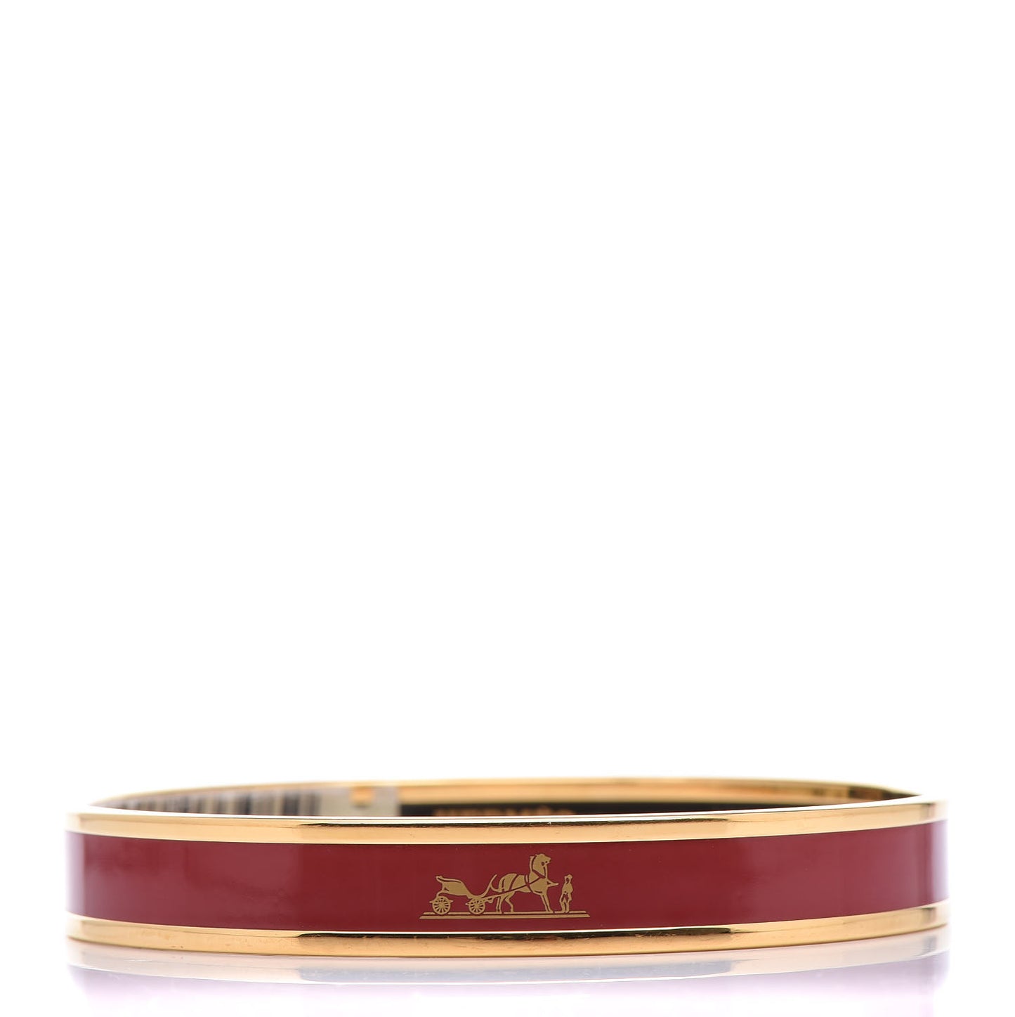 Enamel Printed Narrow Caleche Bracelet 70 Rouge H