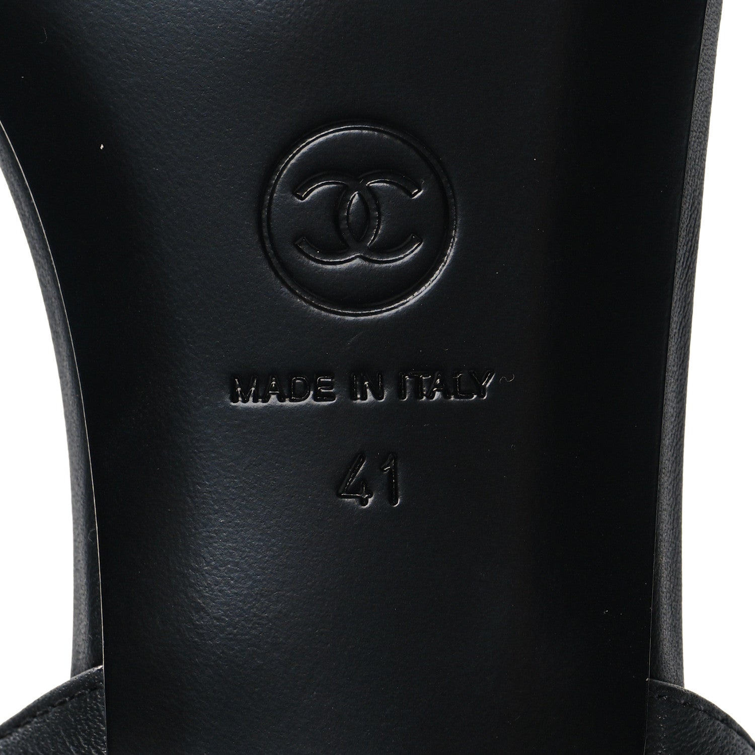 Chanel Calfskin Pearl Sandals 41 Black 7 of 8