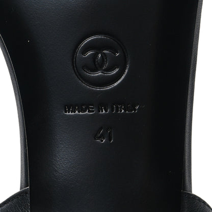 Chanel Calfskin Pearl Sandals 41 Black 7 of 8