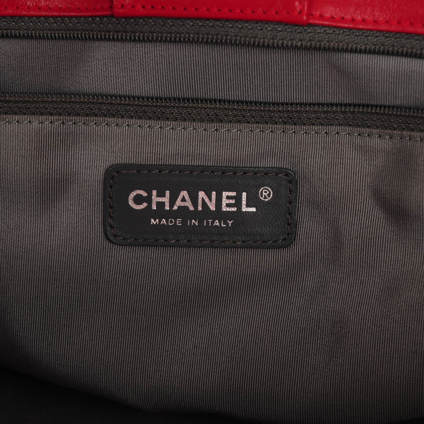 Lambskin Executive Cerf Shopper Tote Red