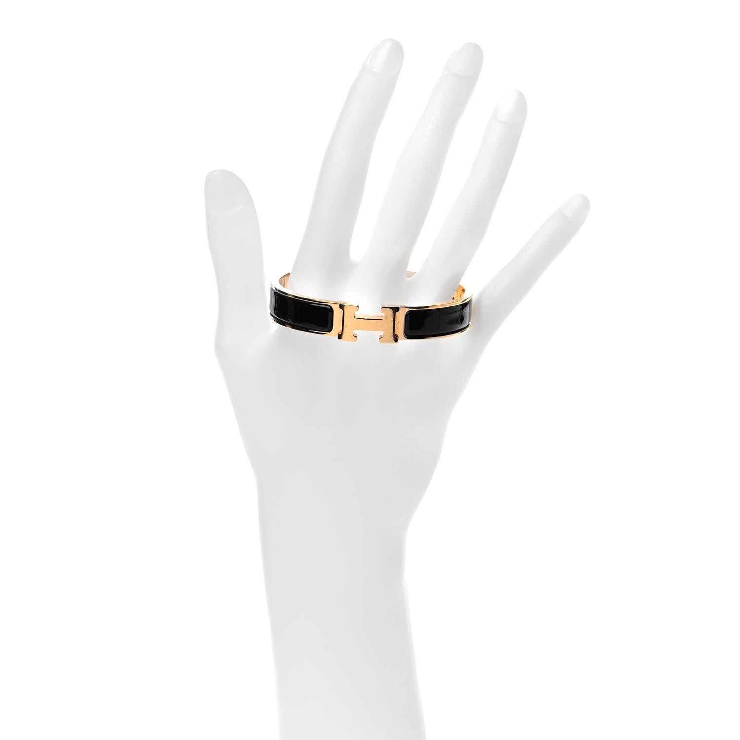 Hermes Enamel Narrow Clic Clac H Bracelet GM Black 2 of 5