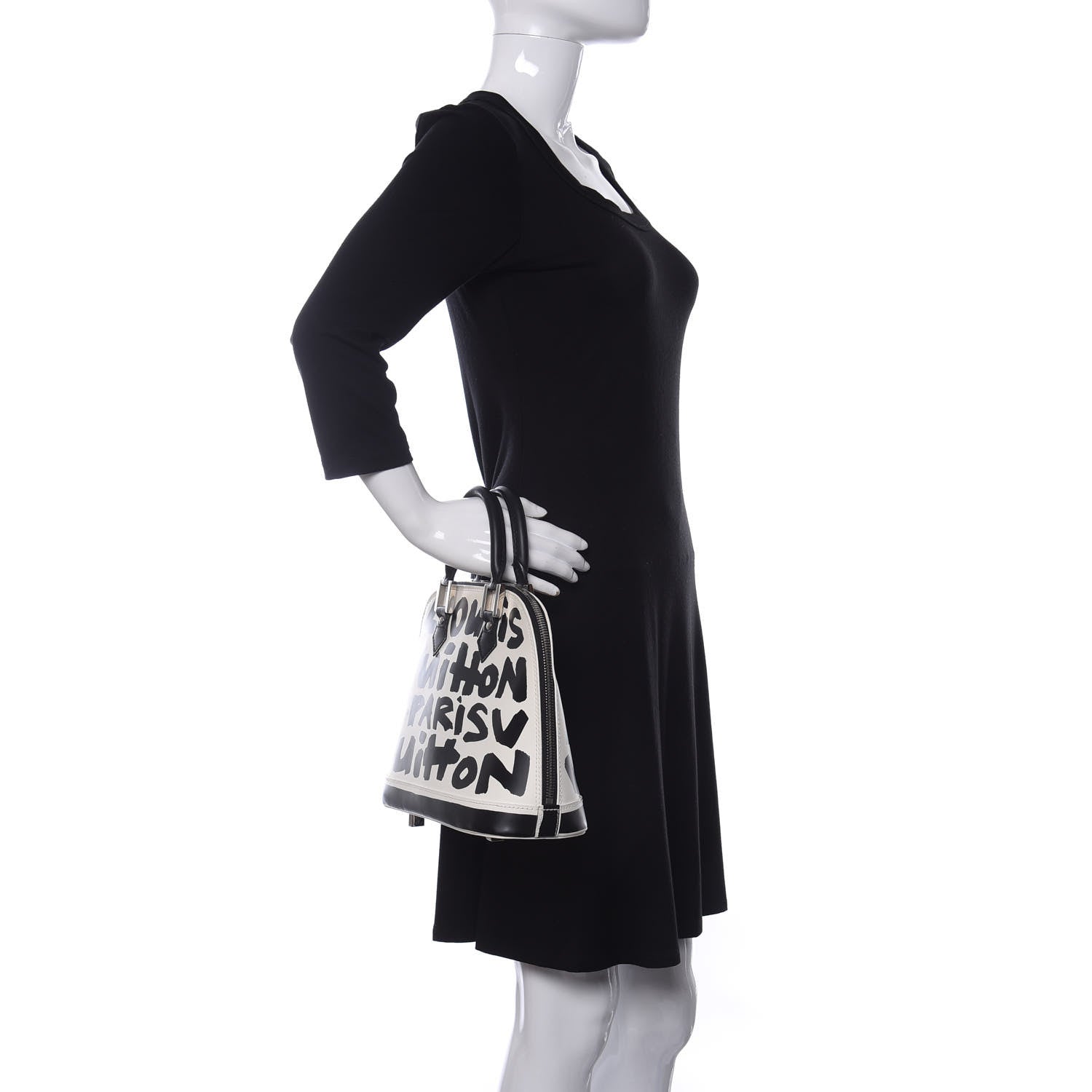 Louis Vuitton Graffiti Alma MM Black 2 of 10