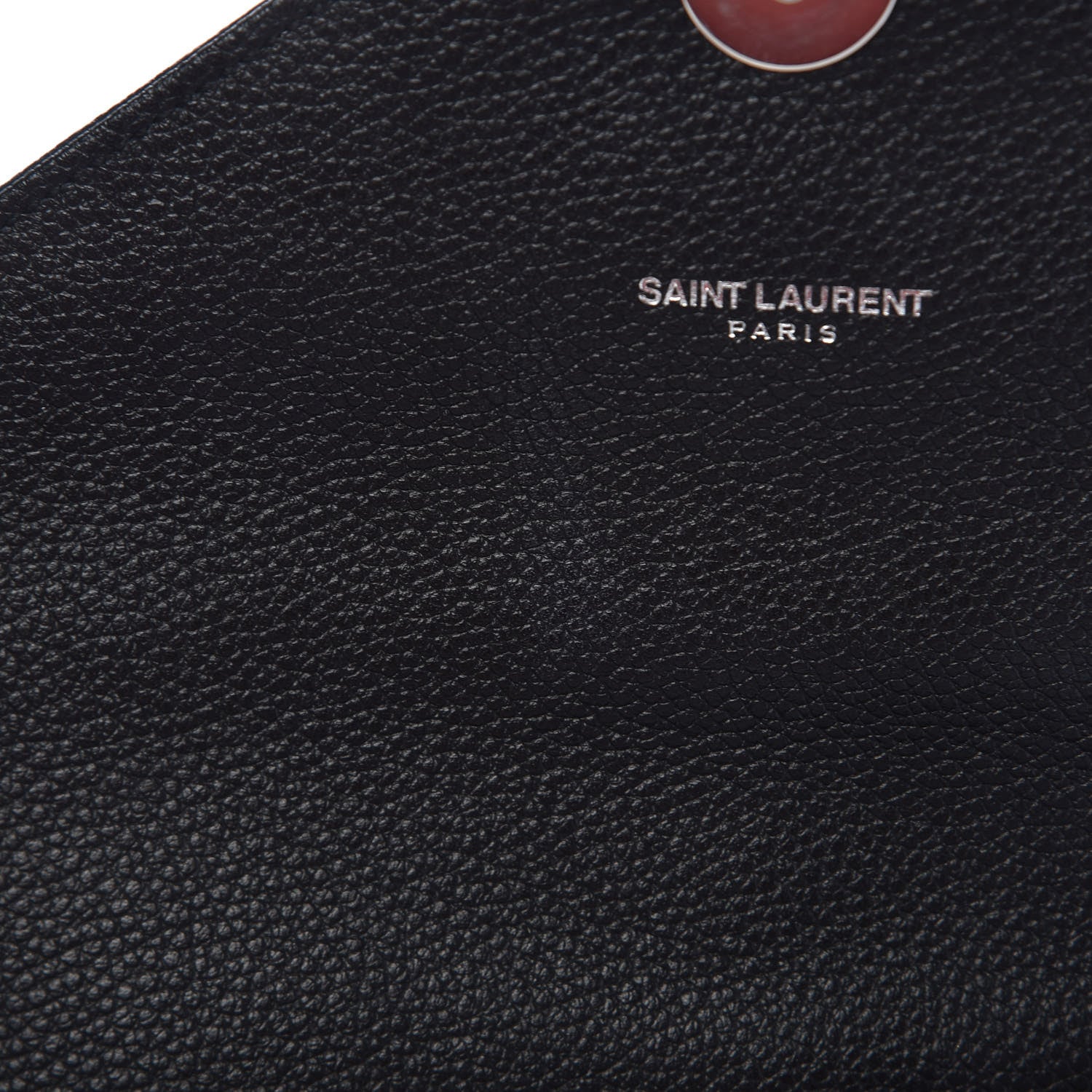 Saint Laurent Grained Calfskin Matelasse Chevron Medium Monogram Chain Bag Black 8 of 9