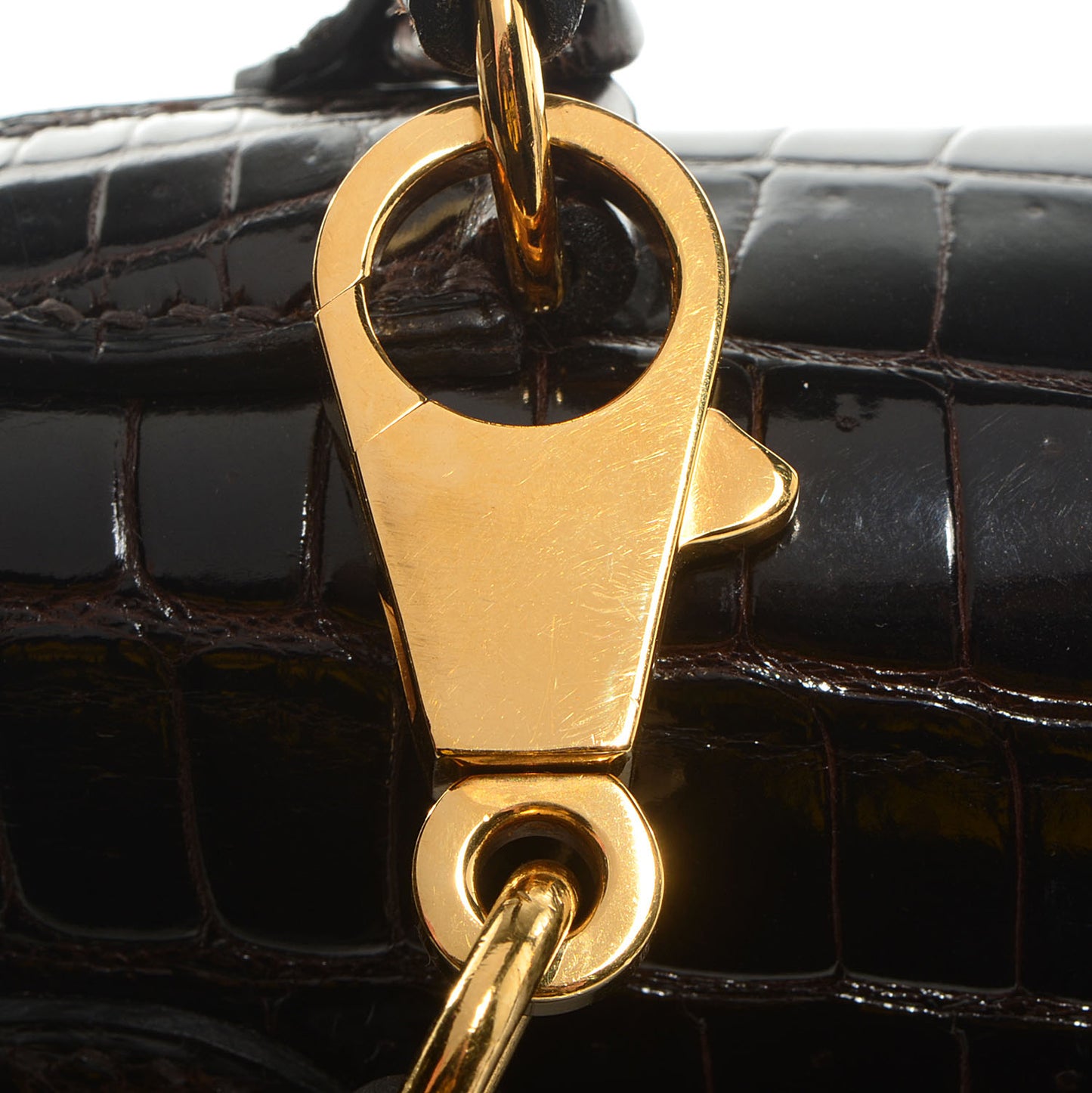 Shiny Porosus Crocodile Kelly Sellier 25 Cocoan