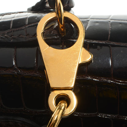 Hermes Shiny Porosus Crocodile Kelly Sellier 25 Cocoan 19 of 28