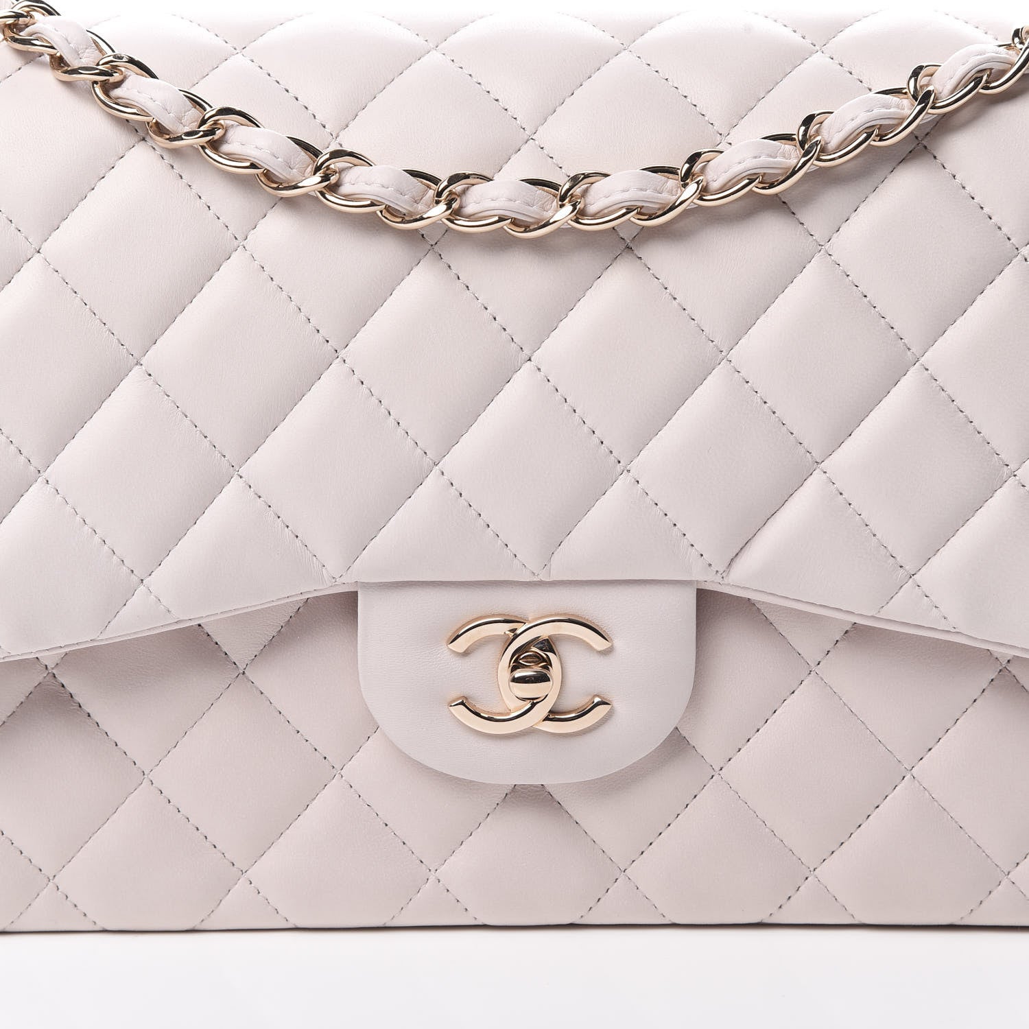 Chanel Lambskin Quilted Jumbo Double Flap Light Pink 14 of 14