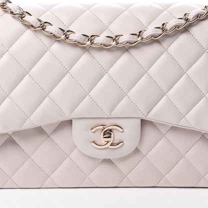 Chanel Lambskin Quilted Jumbo Double Flap Light Pink 14 of 14