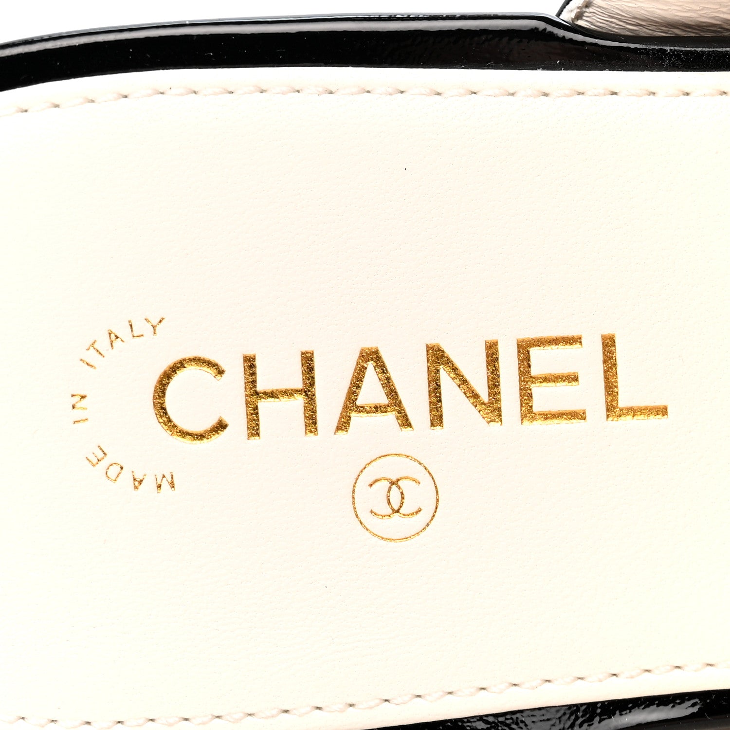 Chanel Lambskin Patent Calfskin CC Thong Sandals 39 White Black 8 of 10