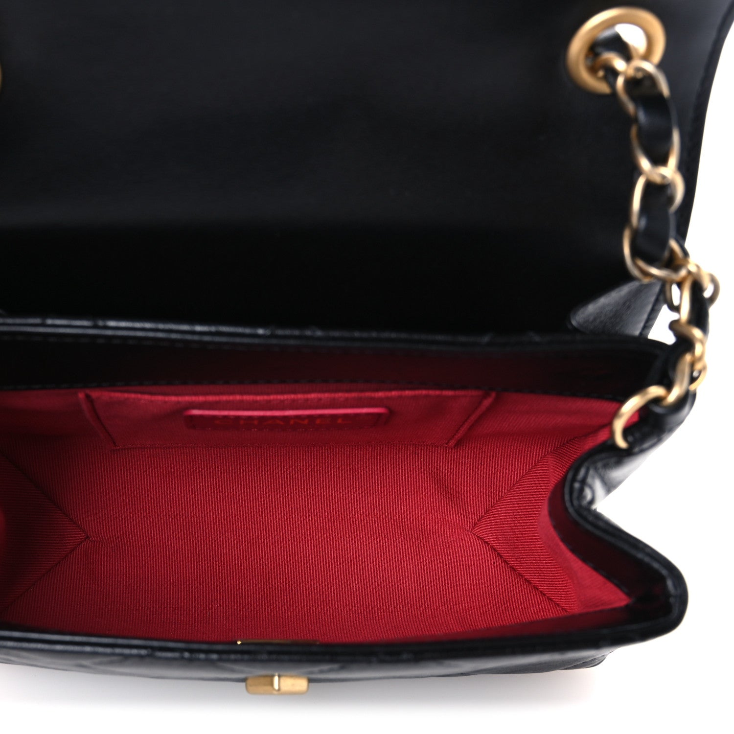 Chanel Lambskin Quilted Diamond Lock Flap Black 5 of 10