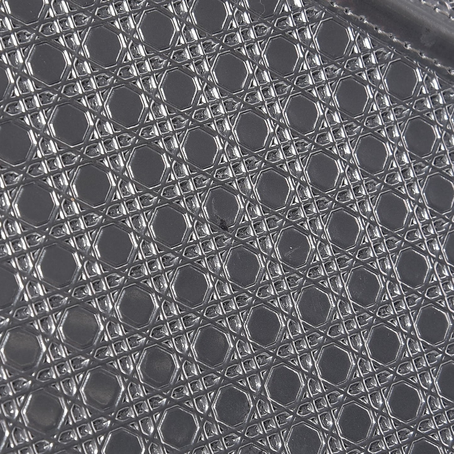 Metallic Patent Micro-Cannage Medium Diorama Flap Bag Silver