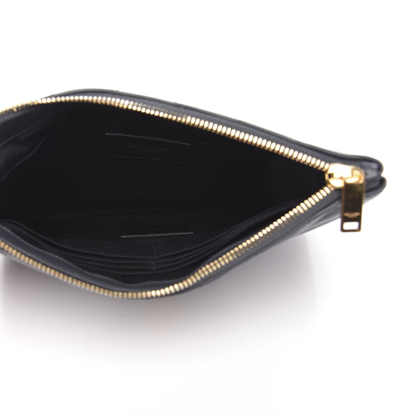 Calfskin Matelasse Chevron Monogram A5 Wristlet Dark Smog