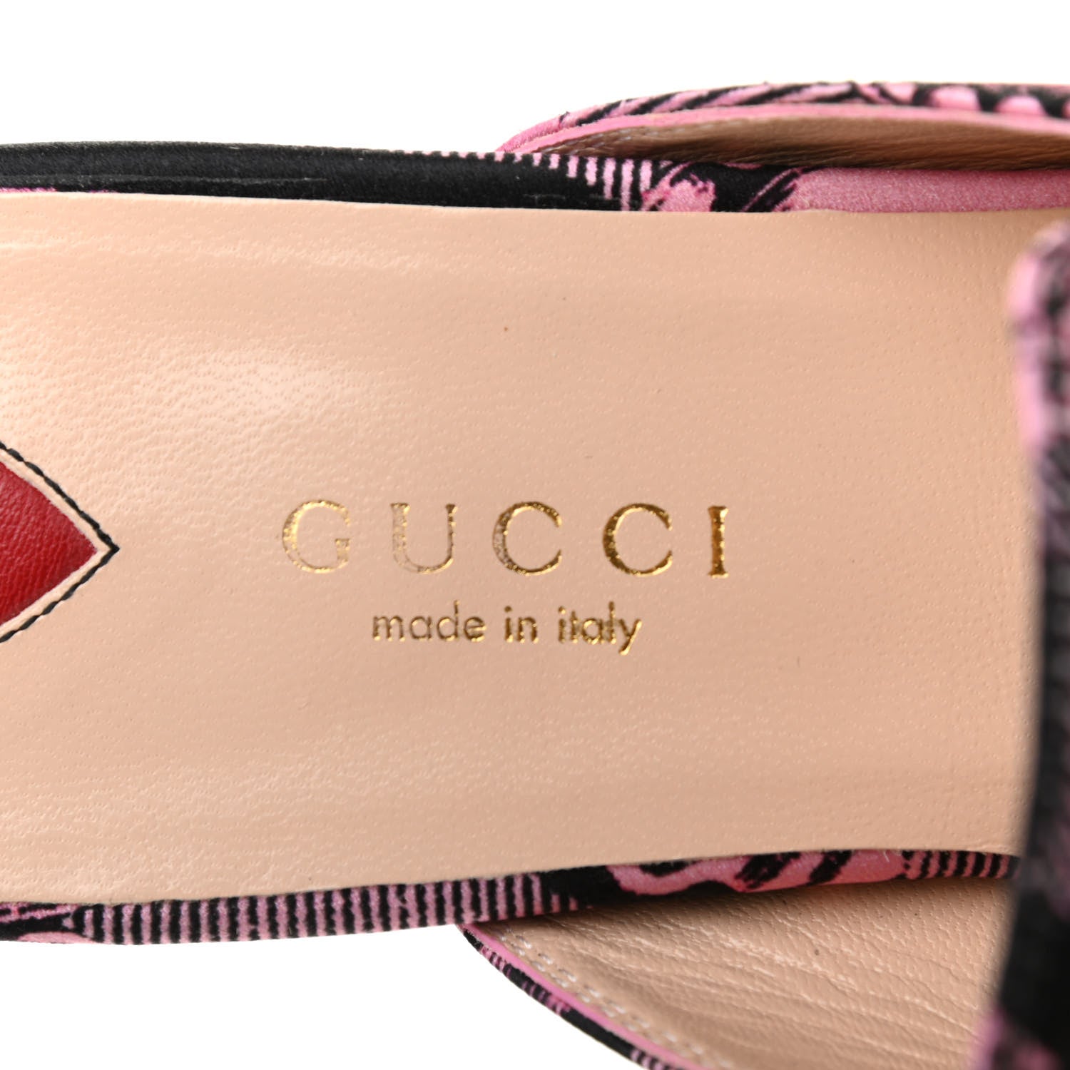 Gucci Silk Satin Saint Romain Womens Princetown Slippers 36 Pink Black 7 of 8