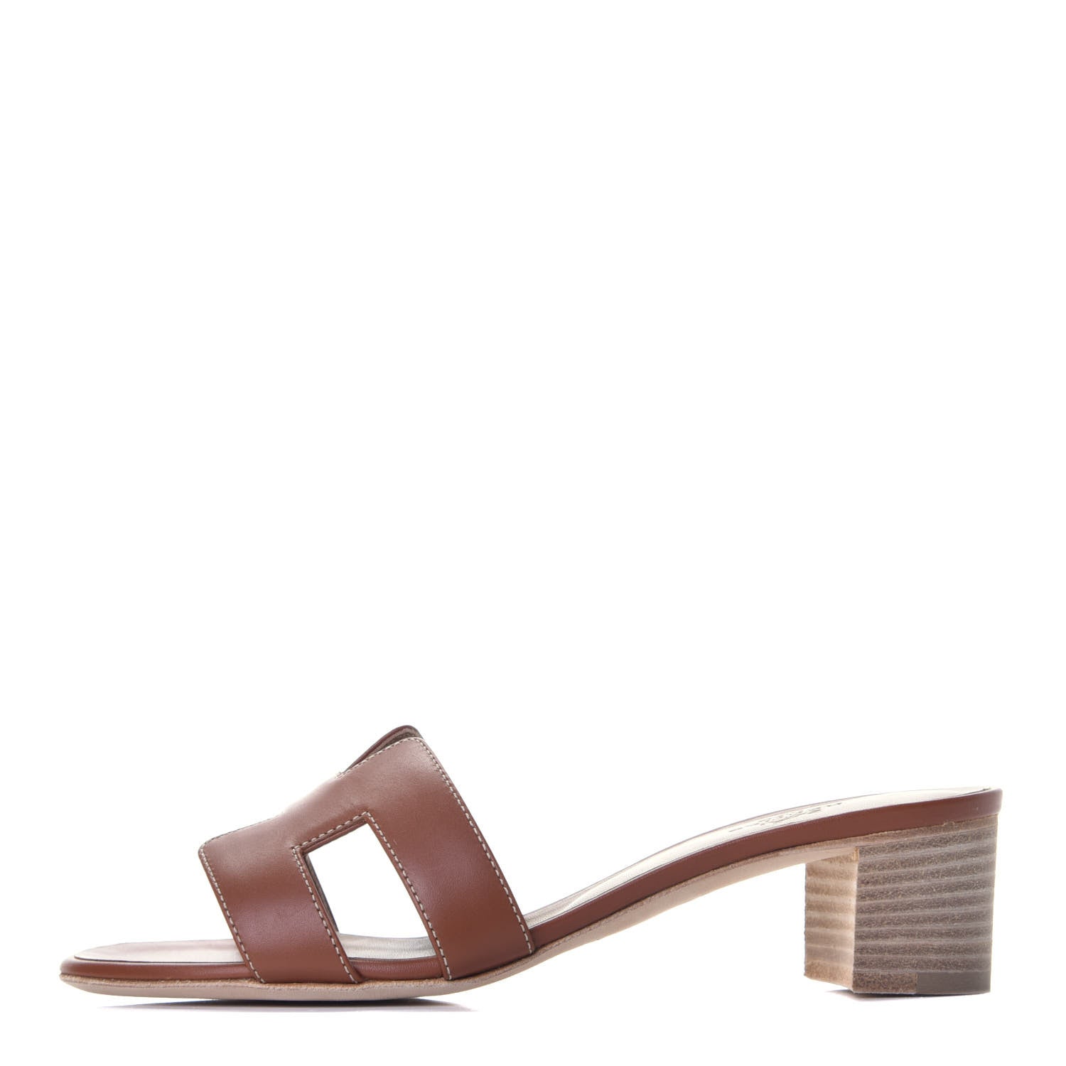 Hermes Calfskin Oasis Sandals 36.5 Gold 1 of 9