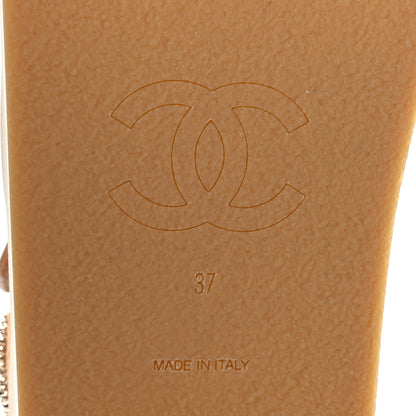 Chanel Suede Calfskin Velcro Flat Sandals 37 Beige 8 of 8