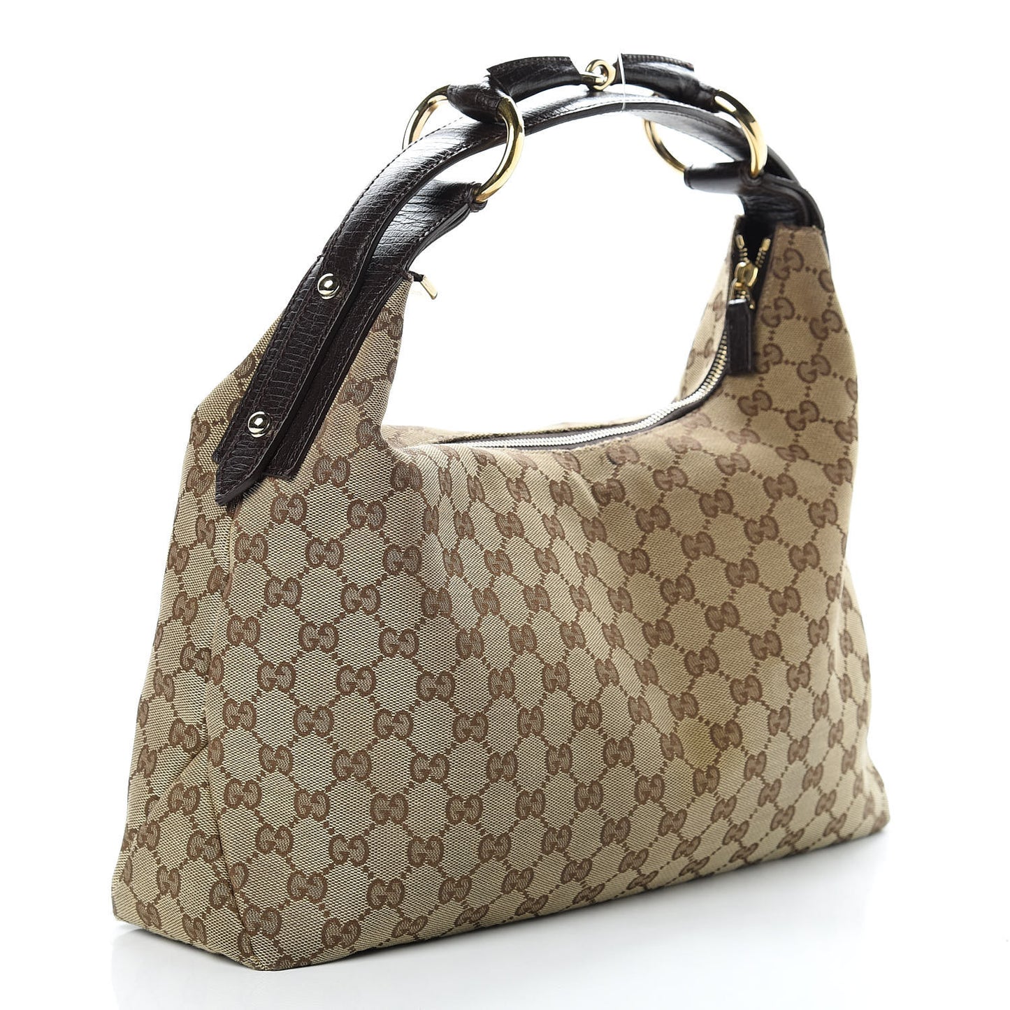 Monogram Medium Horsebit Chain Hobo Dark Brown