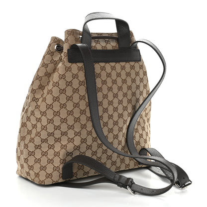 Gucci Monogram Dollar Calfskin O Drawstring Backpack Beige Ebony Testa di Moro Dark Chocolate 3 of 10