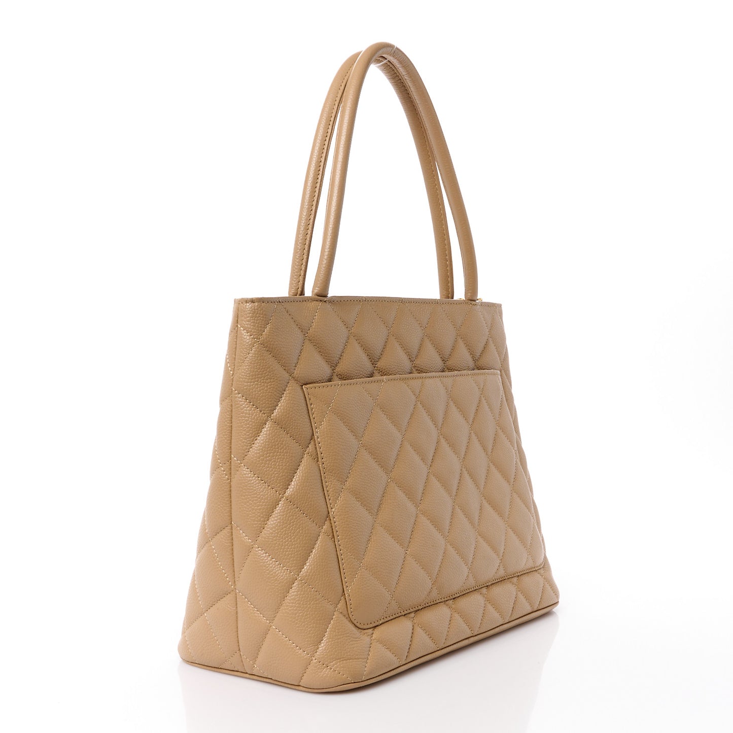 Caviar Quilted Medallion Tote Beige
