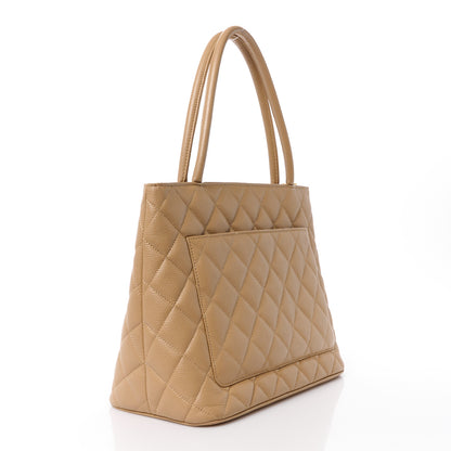 Chanel Caviar Quilted Medallion Tote Beige 3 of 11
