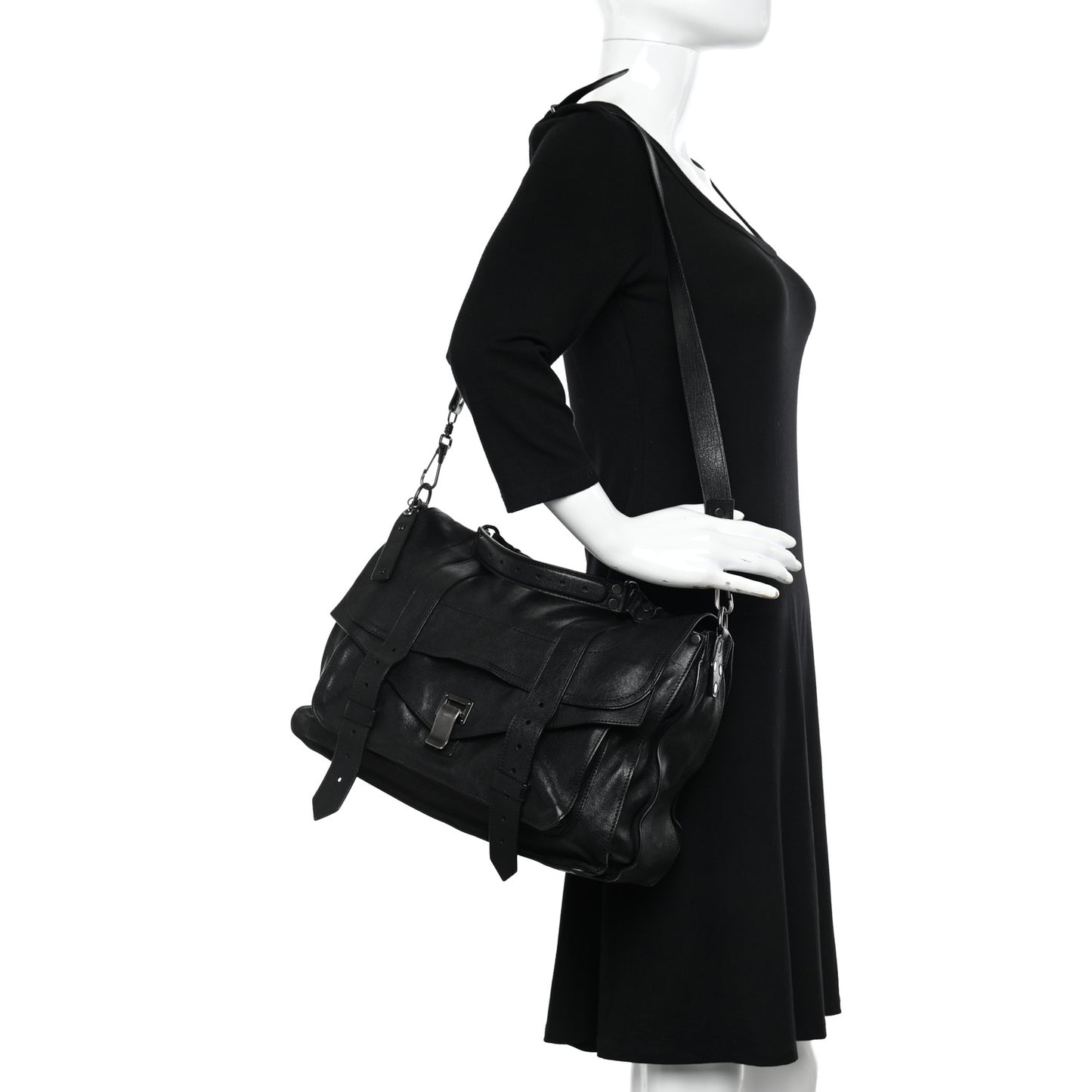 Lambskin PS1 Large Satchel Black