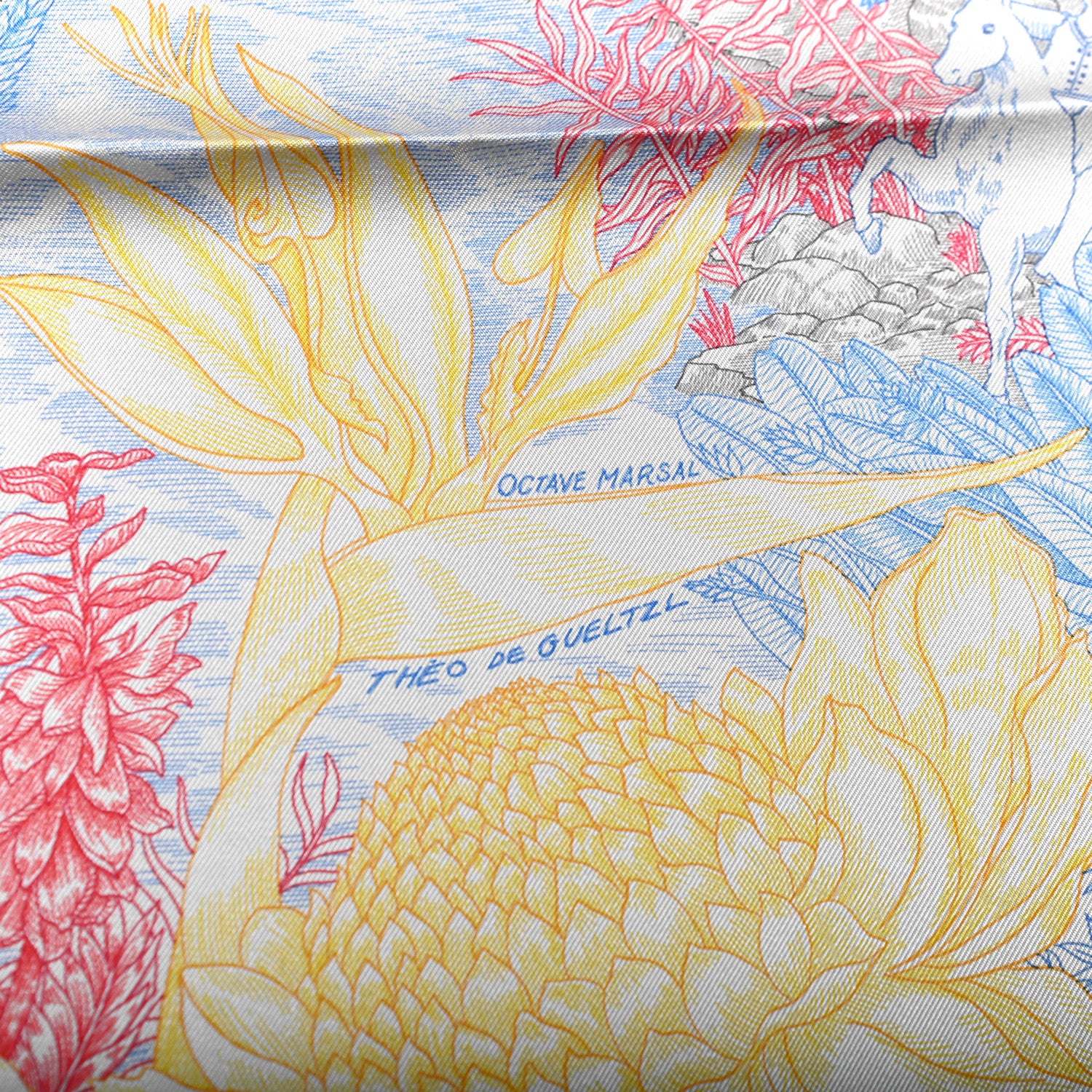Hermes Silk Faubourg Tropical Scarf 90 Pierre Rose Multicolor 6 of 6