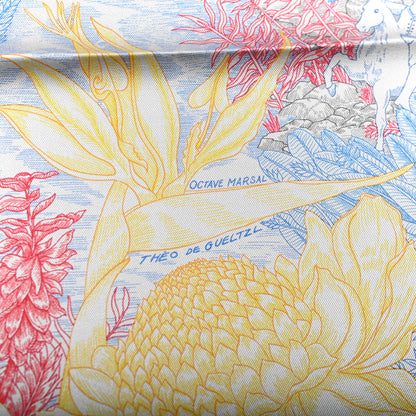 Hermes Silk Faubourg Tropical Scarf 90 Pierre Rose Multicolor 6 of 6