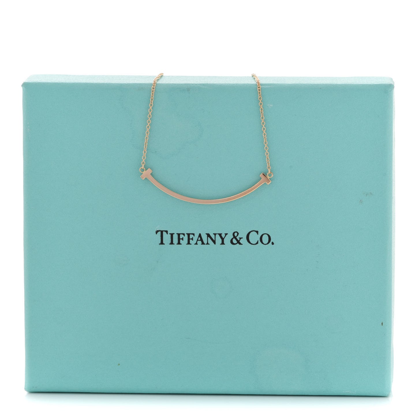 18K Rose Gold Small T Smile Pendant Necklace