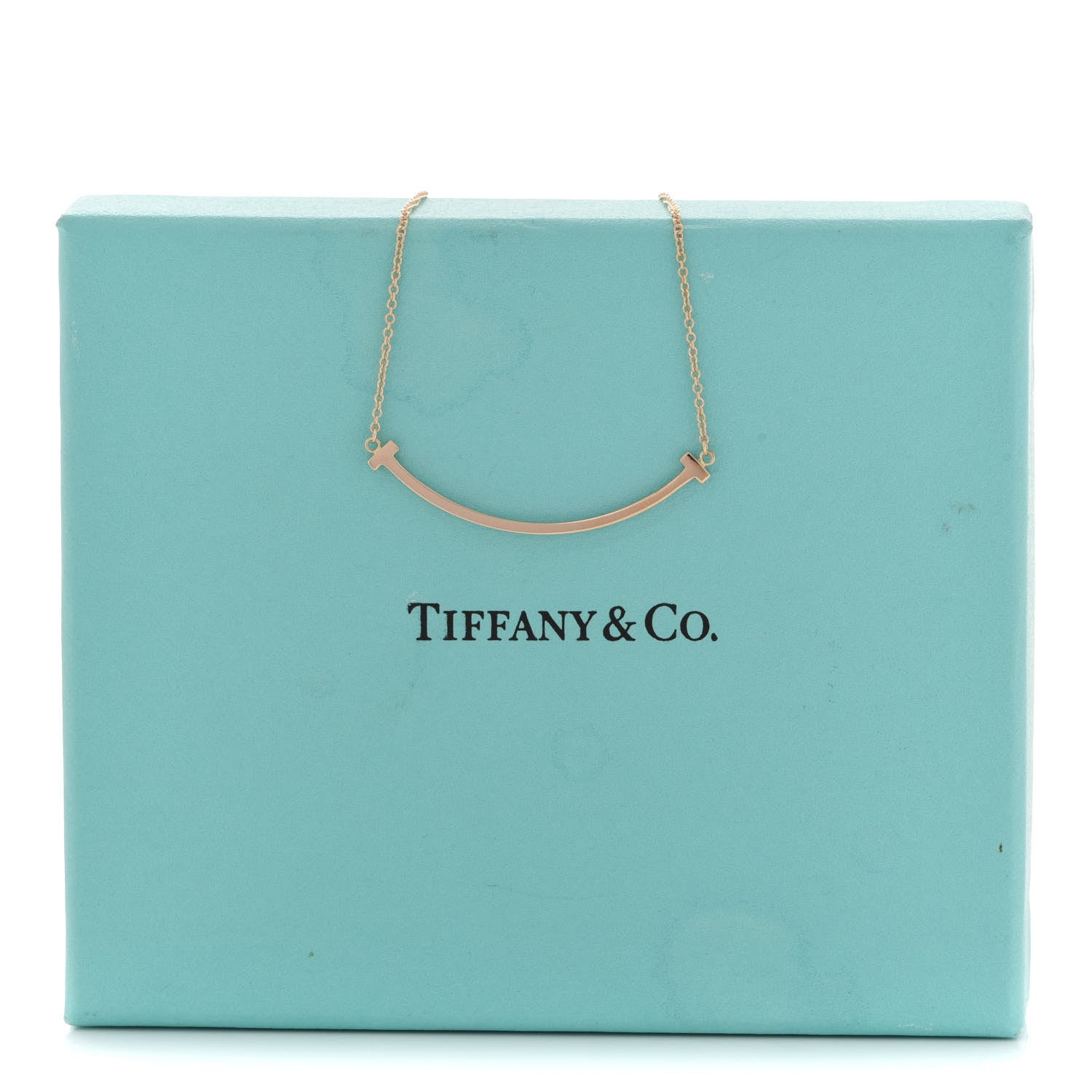 Tiffany 18K Rose Gold Small T Smile Pendant Necklace 7 of 7